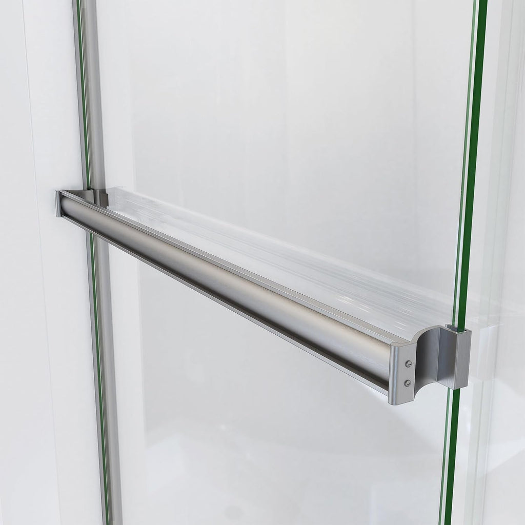 DreamLine Alliance Pro BGX 56-60 inch W x 70 3/8 inch H Semi-Frameless Bypass Shower Door in Brushed Nickel and Clear Glass