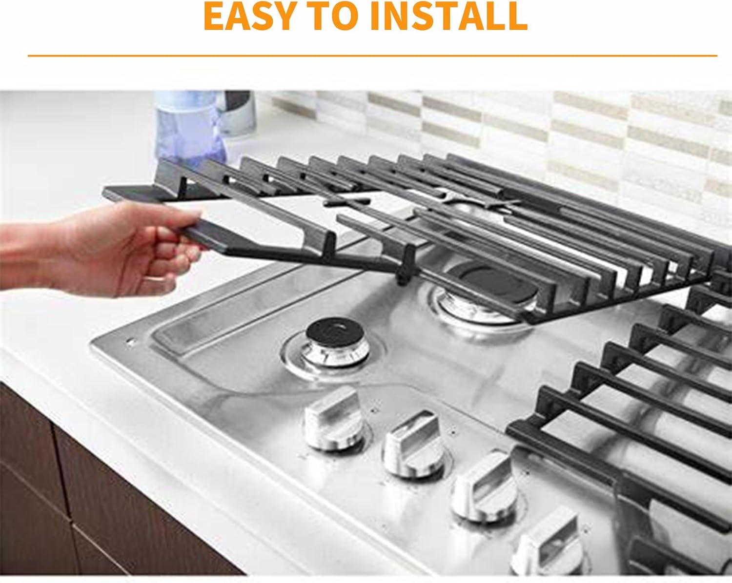 Atgestore W10594440 Burner Grate Replacement for Whirlpool Stove Parts Cast Iron Grate WCG55US0HS00 WCG51US0DS00 Whirlpool Amana Gas Range Part Surface Cooktop Stove Top Grate Kit Cookware Accessories