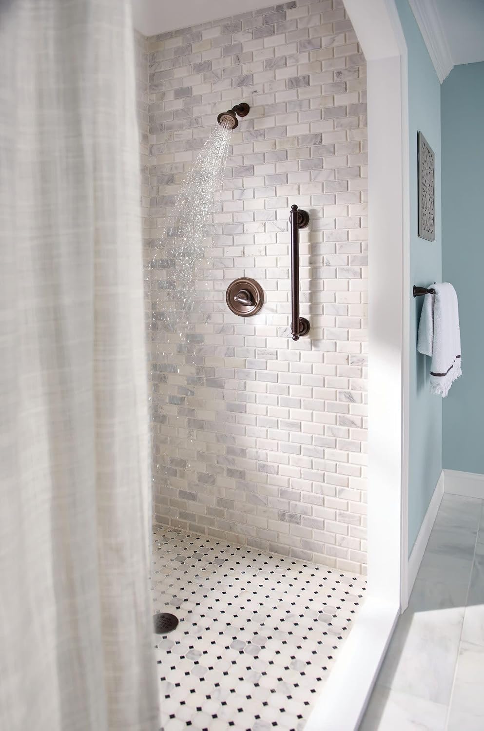 Moen YG2224ORB Bathroom Safety 24-Inch Stainless Steel Traditional Bathroom Grab Bar, Oil-Rubbed Bronze