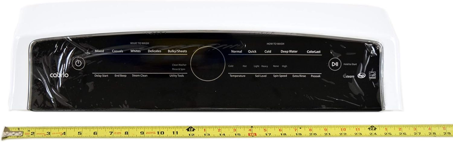 Whirlpool W10919546 Washer Control Panel Assembly (White) (Replaces W10894651) Genuine Original Equipment Manufacturer (OEM) Part White