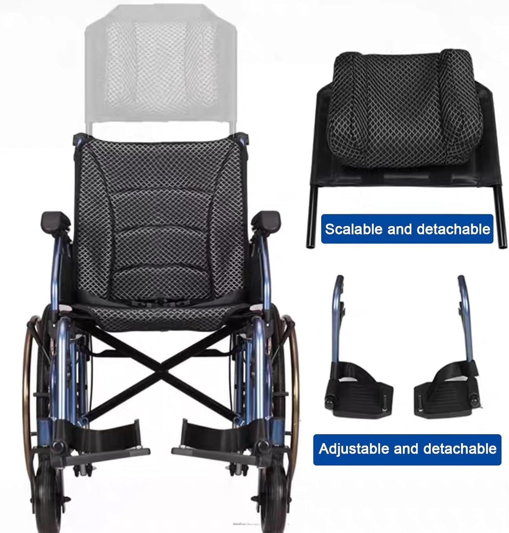 Full Lying Wheelchairs Folding, Lightweight Self Propelled Wheelchair Portable Comfort Wheelchair with Swing Away Footrests and Brakes,Self-propelled Manual Wheelchairs Scooter