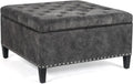 Joveco 30' Large Square Storage Ottoman Bench,Tufted Upholstered Coffee Table,Oversized Ottoman with Storage for Living Room Bedroom