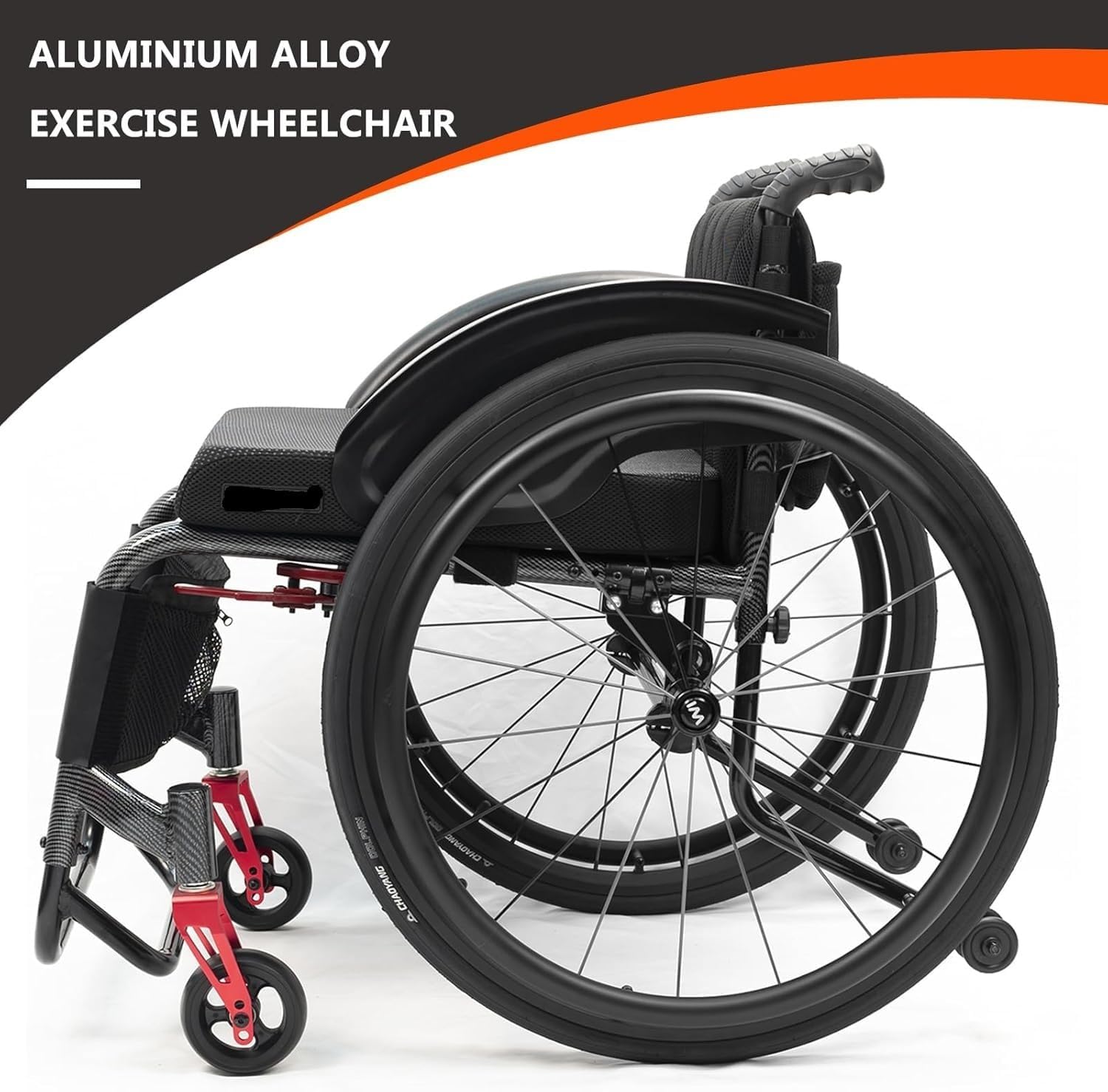 Aluminium Sports Wheelchair,Ultralight Transit Travel Wheelchair,Lightweight Transport Wheelchair,Portable Fast Self-Propelled Wheelchair,Quick Releasefor Rear Wheel,Manual Brake,Storage Bag(43cm/17in