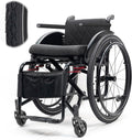 Lightweight Wheelchair,Durable Aluminum Alloy Wheelchair,Sports And Leisure Wheelchairs For Adults,Portable Folding Wheelchair,Self Propelled Wheelchair,220-Ib Weight Capacity(B-black,Seat width 38cm)