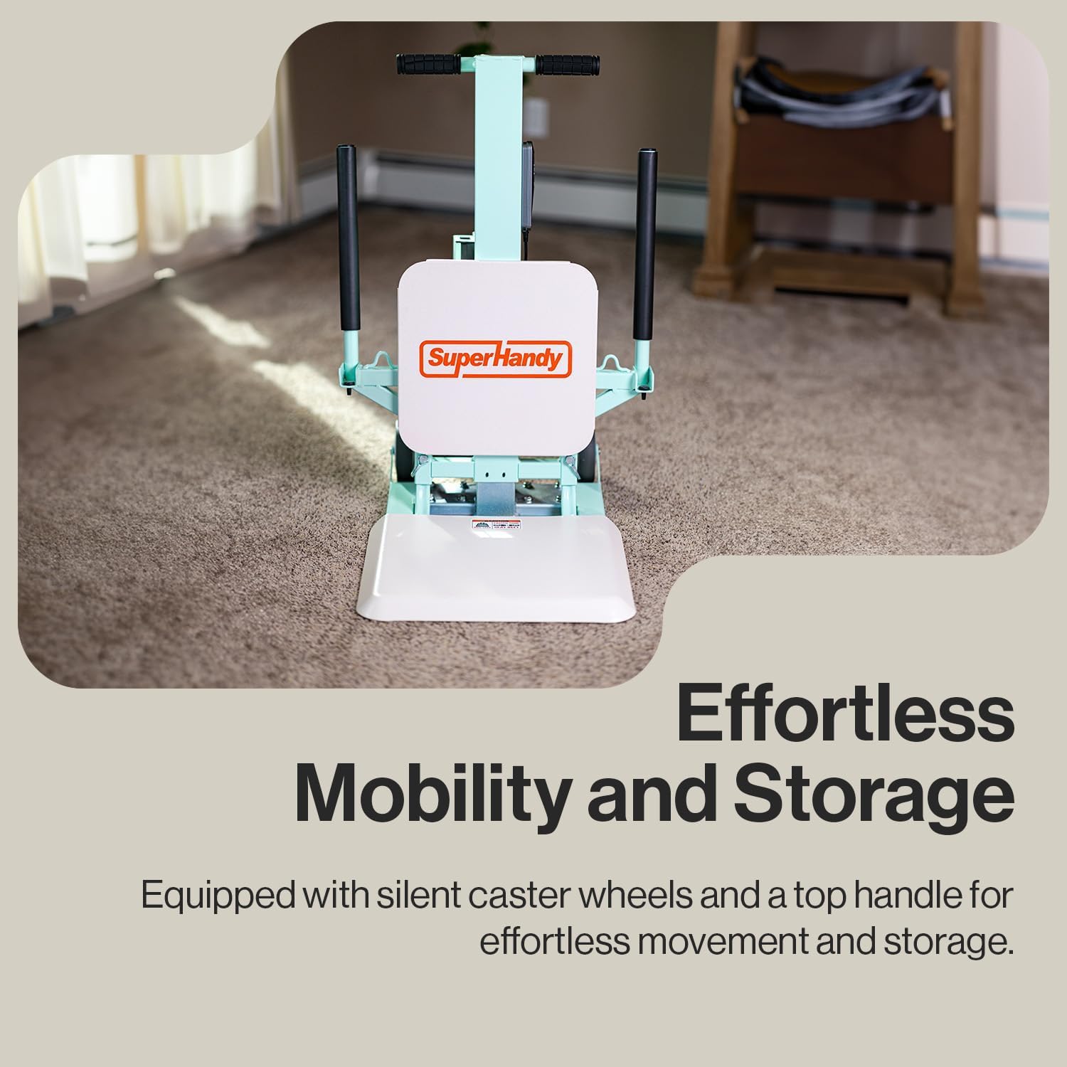SuperHandy Passport Mobility Scooter for Adults- Foldable, 3 Wheel & GoRise FC Electric Floor to Chair Lift for Seniors and People with Disabilities - 400 Lbs Capacity [Bundle Deal]