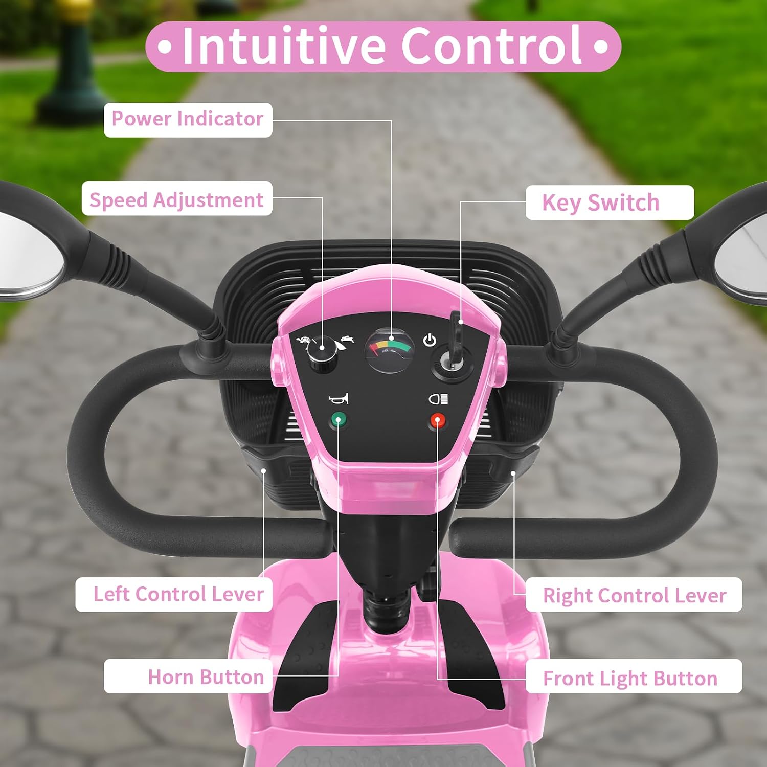 Mobility Scooter for Seniors/Adults,20/35 Miles up to 300lbs Capacity, 4 Wheels Mobility Scooters 350W 7MPH,USB Charging Detachable Lithium Battery with Rear Mirror