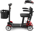 Mobility Scooters for Seniors-Lightweight,Easy Foldable,28Miles Travel Range,Powerful Battery,4X Anti-Slip Rear Wheel, Intelligent Electric Control Motorized Scooters 270W for Adults