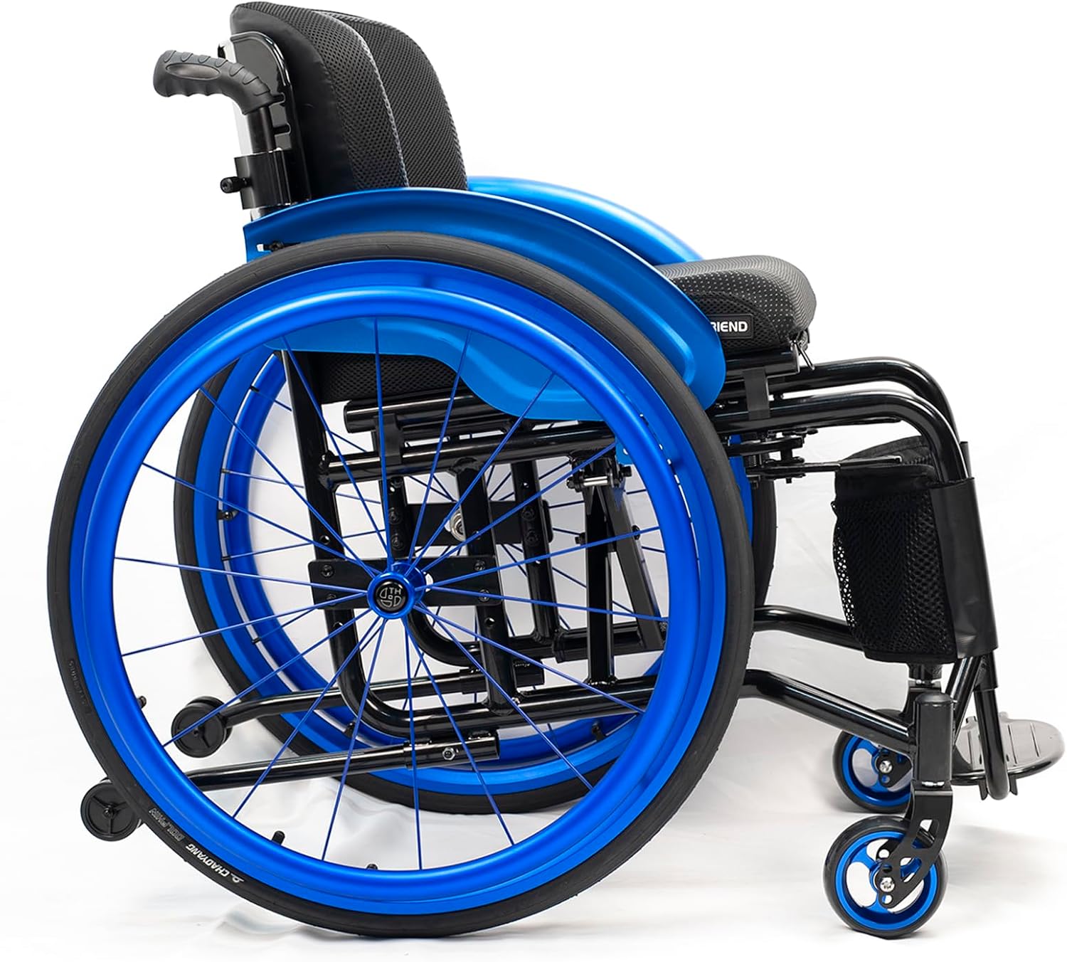 Wheelchairs for Adults,Sports and Leisure Wheelchairs,Portable Manual Wheel Chair,Folding All-Terrain Ultra Lightweight Wheelchair,Self-propelled Transport Wheelchairs(Seat Width 42cm/16.5in,Blue)