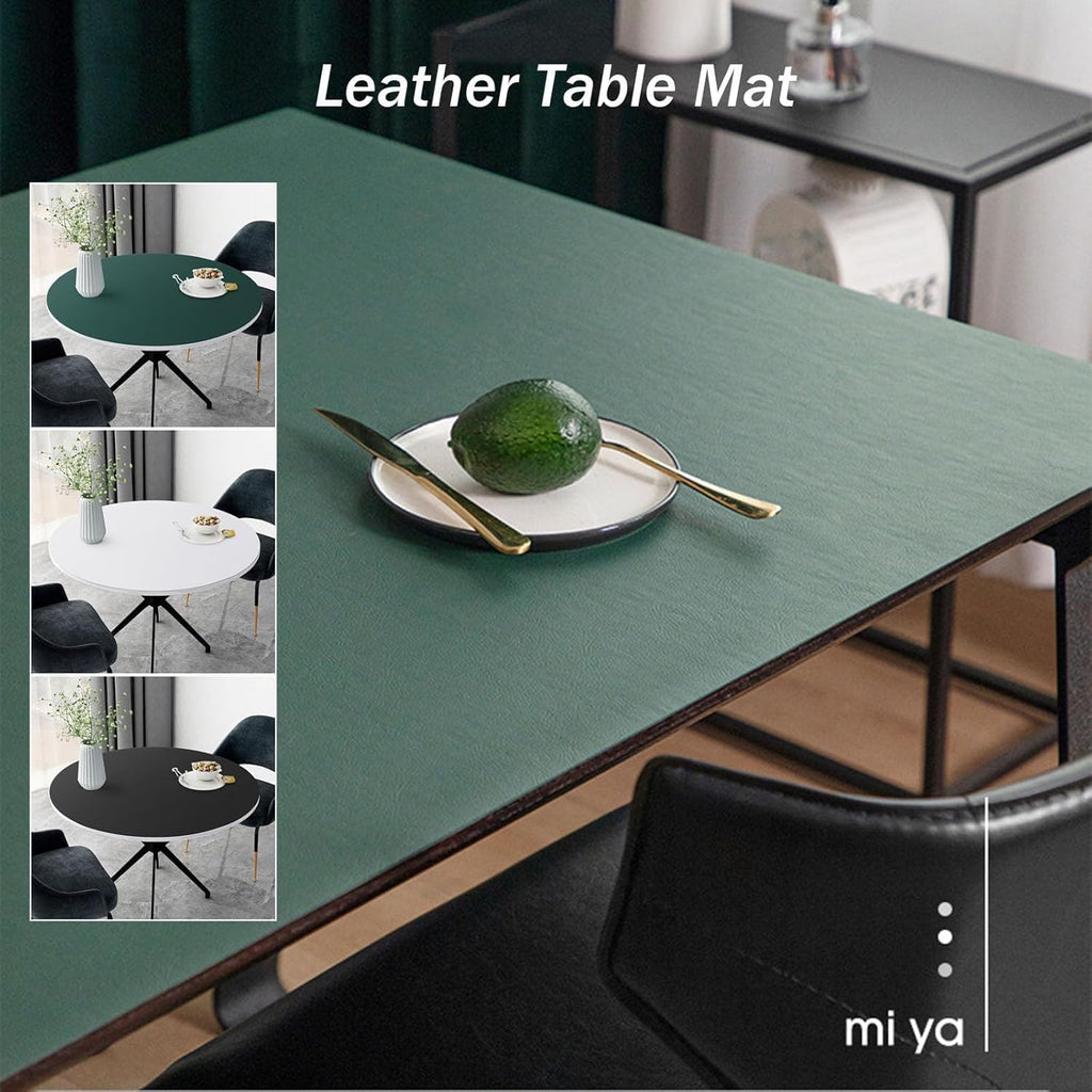 Imitation Leather Round Tablecloth Restaurant Can Wipe Vinyl Protective Pad Heat-Resistant Table Cover(120cm)