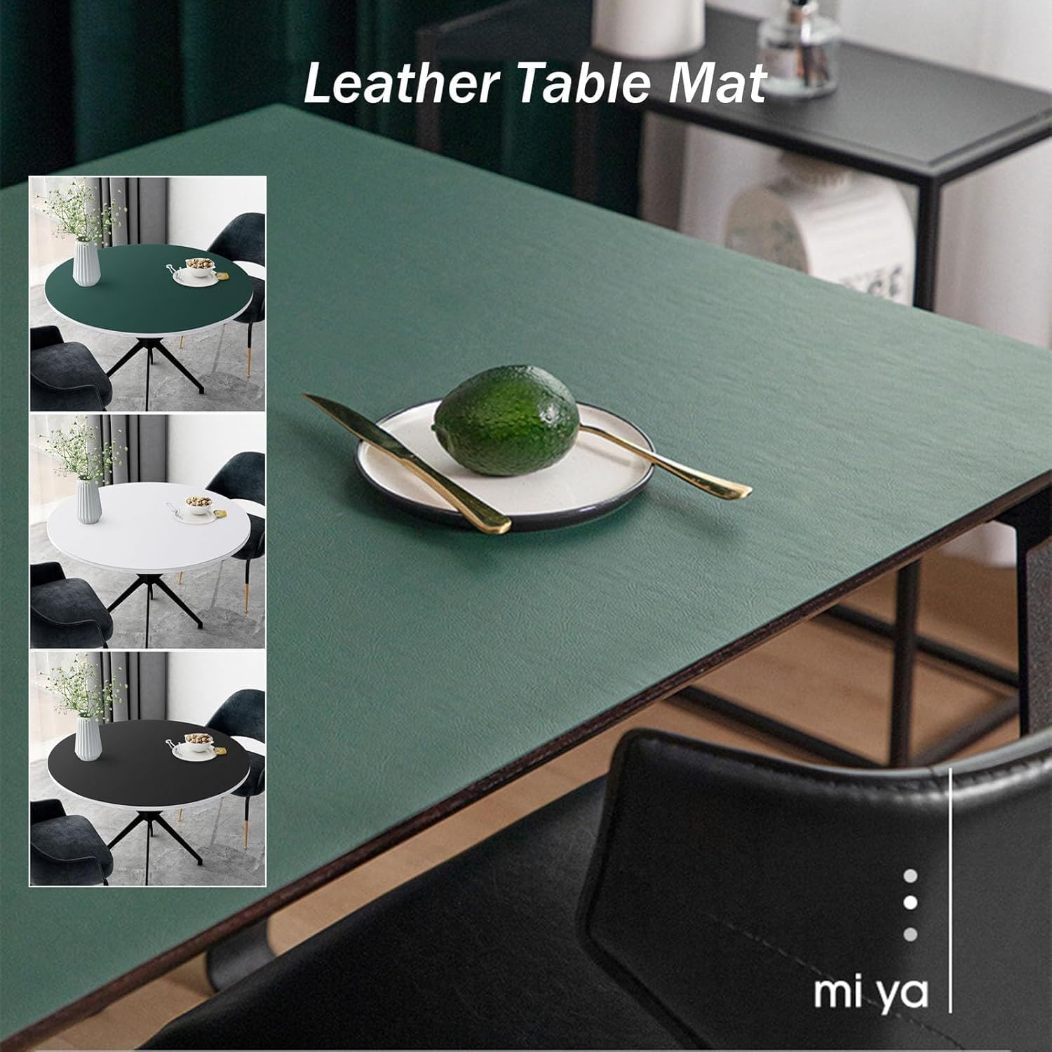 Imitation Leather Round Tablecloth Restaurant Can Wipe Vinyl Protective Pad Heat-Resistant Table Cover(120cm)