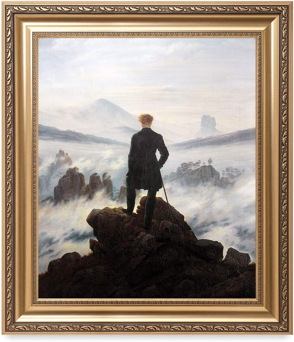 DECORARTS Wanderer Above the Sea of Fog (1818) by Caspar David Friedrich Giclee Prints Framed Art for Wall Decor. Framed Size: 30x26