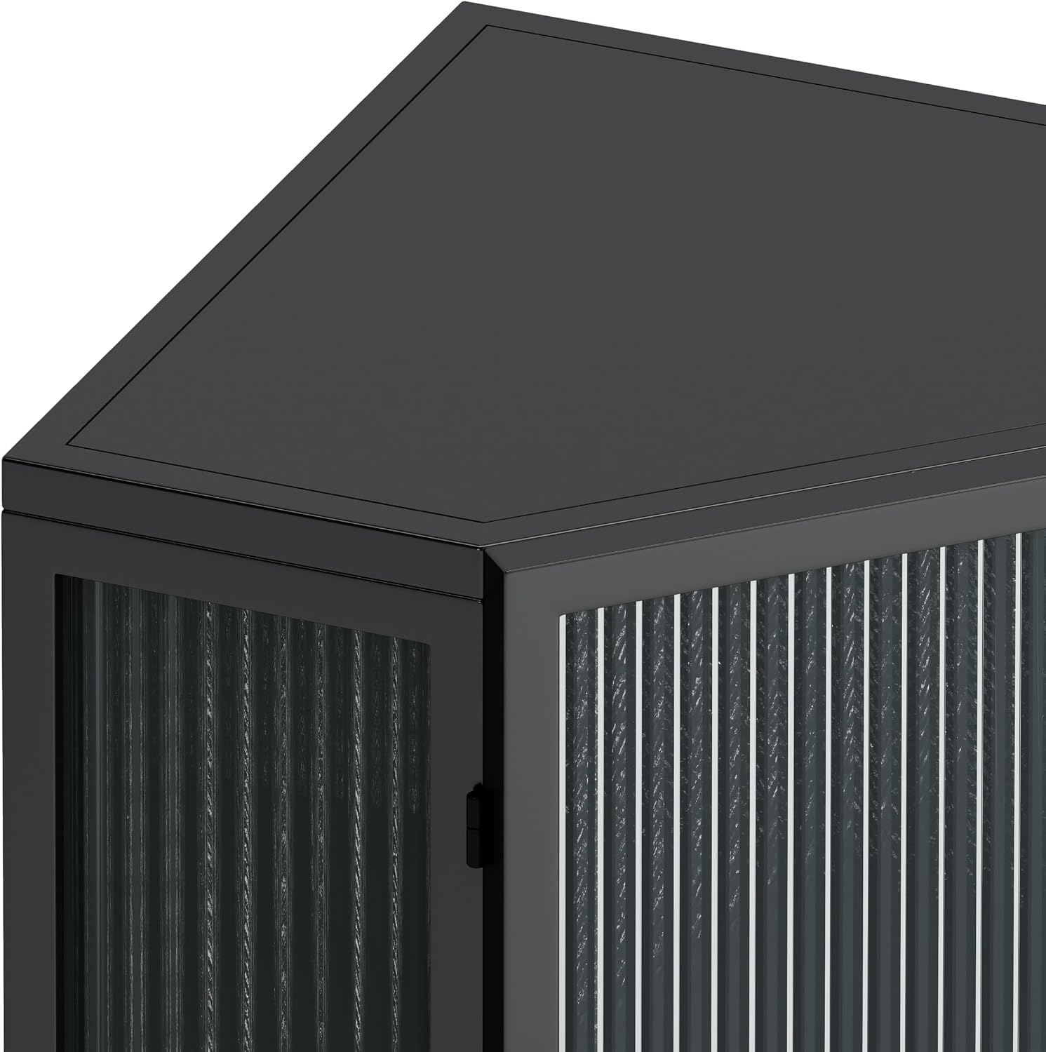 Vinsetto 22.25' Corner Floor Cabinet with Tempered Glass Door, Storage Shelves for Bathroom, Living Room, Bedroom, Black