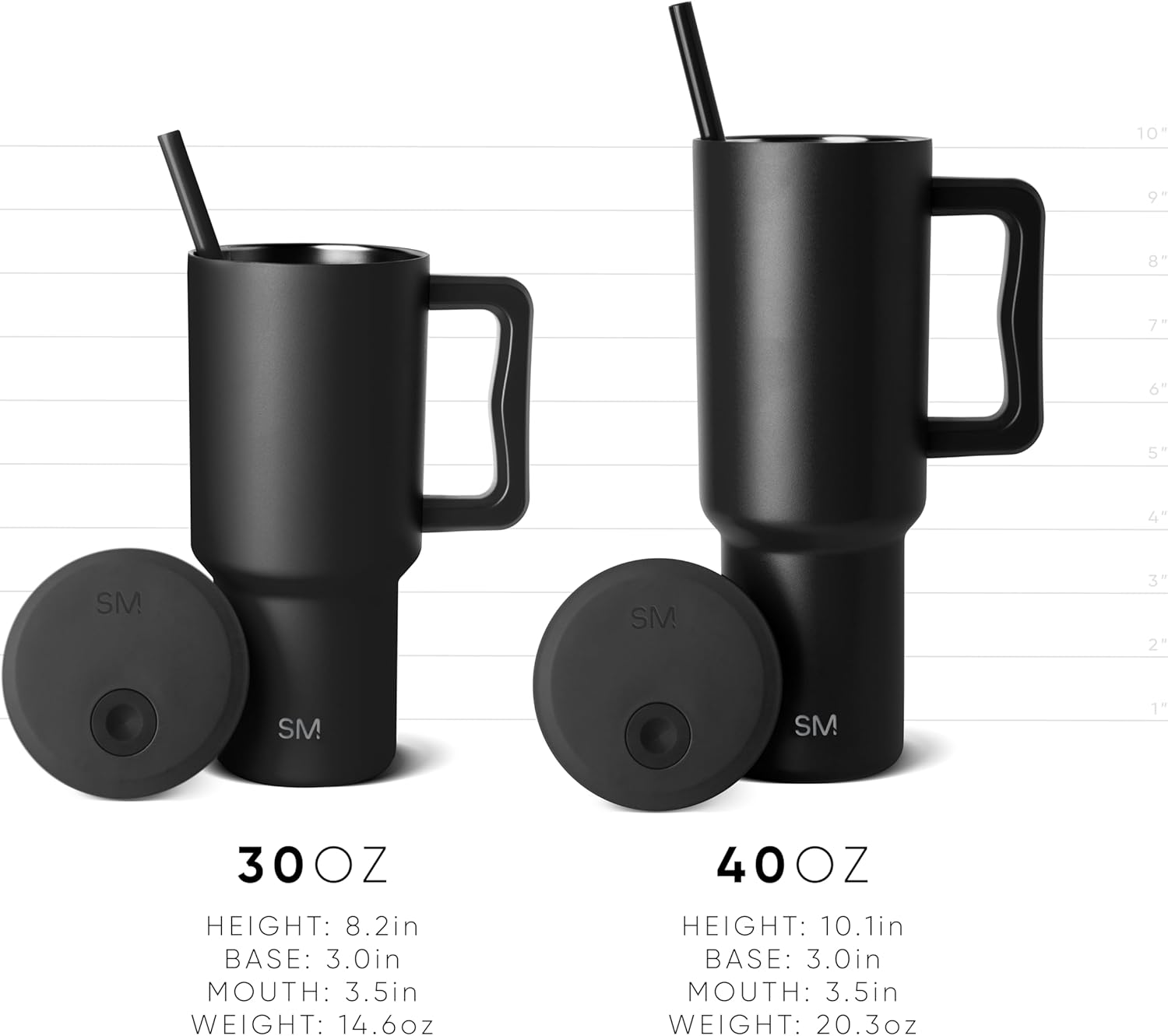 Simple Modern 40 oz Trek Tumbler with Handle and Straw Lid | Cup Holder Friendly Insulated Stainless Steel Travel Mug | Almond Birch (Pack of 12)