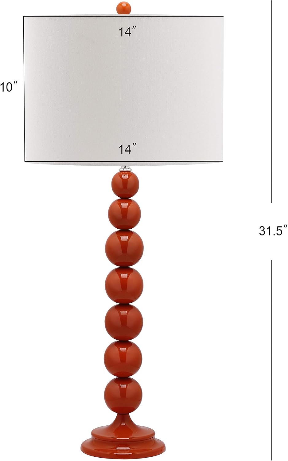 SAFAVIEH Lighting Collection Jenna Modern Contemporary Orange Stacked Ball 32-inch Bedroom Living Room Home Office Desk Nightstand Table Lamp Set of 2 (LED Bulbs Included)