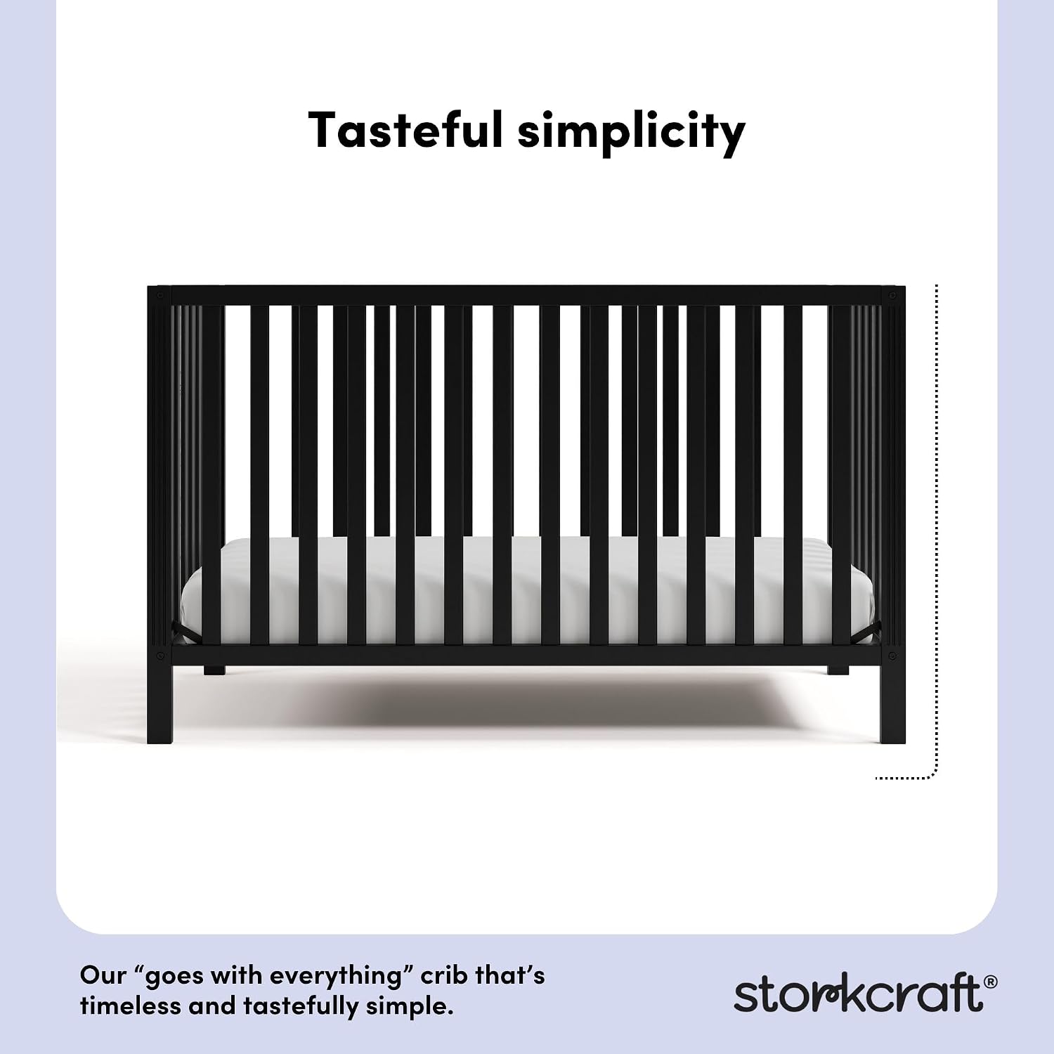 Storkcraft Morningside 5-in-1 Convertible Crib (Black) – GREENGUARD Gold Certified, Fits Standard Crib Mattress, Converts to Toddler Bed, Daybed and Full Bed, 4 Adjustable Mattress Heights