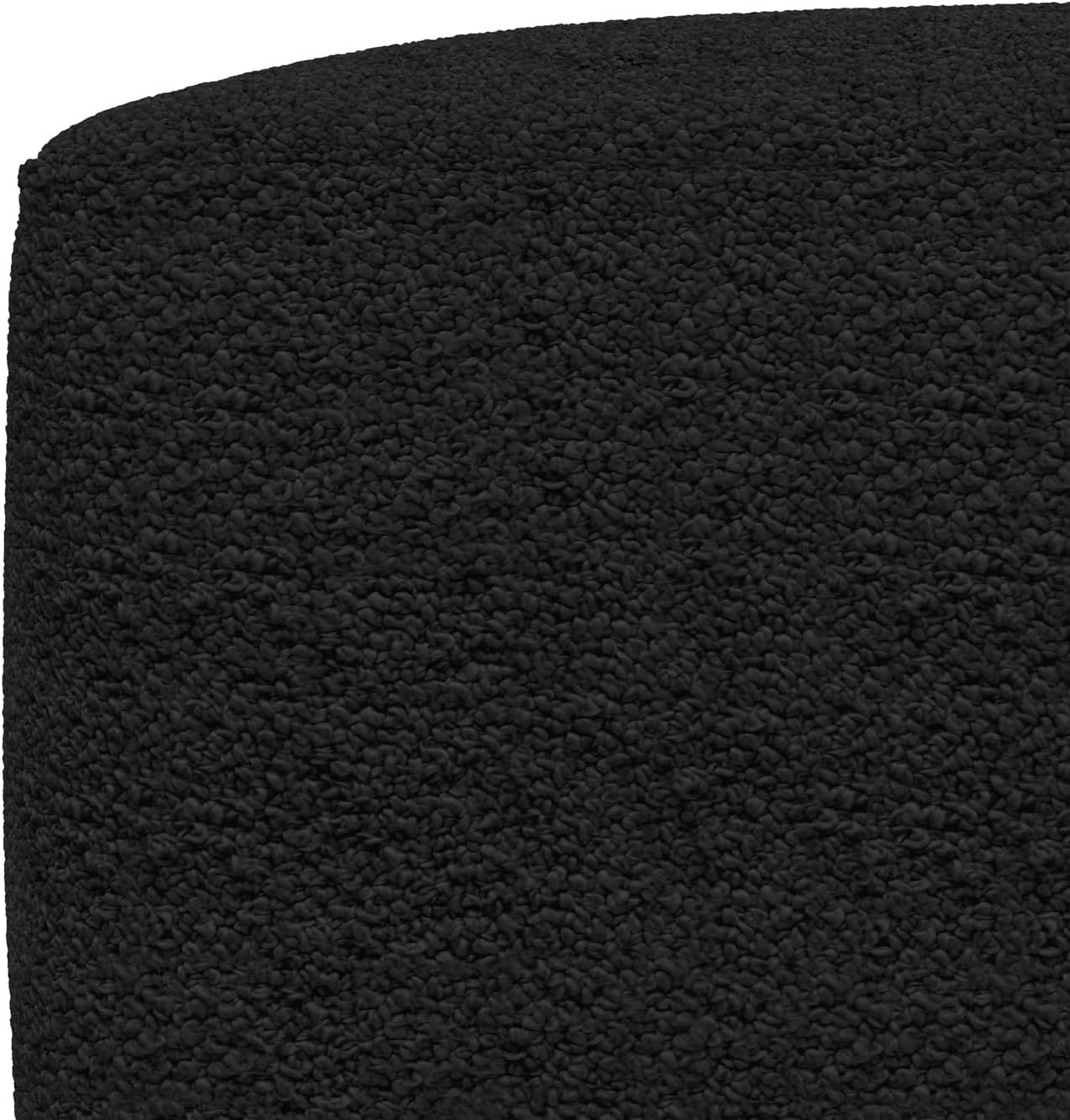 SIMPLIHOME Chantal Square Pouf - 18 inch Wide Upholstered Boucle Fabric Ottoman in Black, Contemporary Footstool, Coffee Table or Extra Seating for Living Room or Bedroom, Assembled