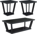 Coaster Home Furnishings - Aminta - Wood - 3-Piece Coffee and End Table Set with Beveled Tops, Angled Legs, and Flush Squared Base - Contemporary Style - Living Room - Black - 753434