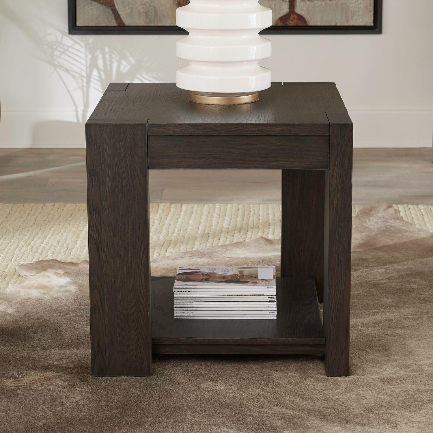 Liberty Furniture Lennox Hill Living Room 3 Piece Set - Lift Top Cocktail Table, 2 End Tables - Bark