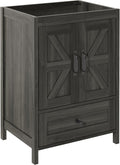KIGOTY 24 Inch Farmhouse Bathroom Vanity Without Sink, Wooden Bathroom Storage Cabinet Without Countertop, Freestanding Bathroom Cabinet with 2 Doors and 1 Drawer (Grey, 24 INCH Without Sink)