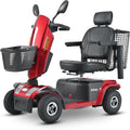 Mobility Scooters for Seniors & Adults 500 Lb Weight Foldable,Heavy Duty 4 Wheel Powered Scooter,Portable Disability Electric Wheelchair,500W Motor,52AH Battery,25 Miles Range,Rear Basket,red