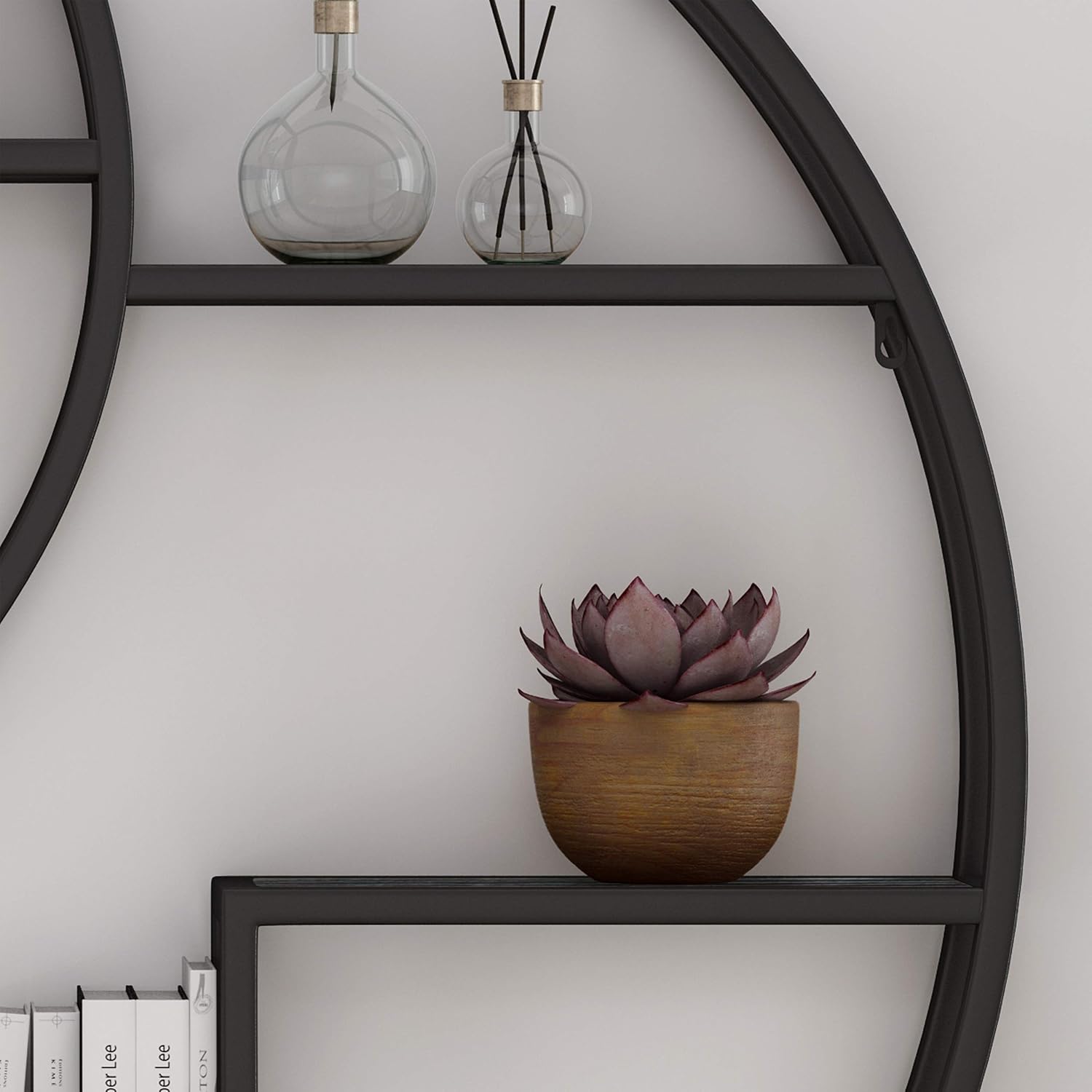 Christopher Knight Home Bobby Industrial Hanging Circular Wall Shelf, Gray Finish