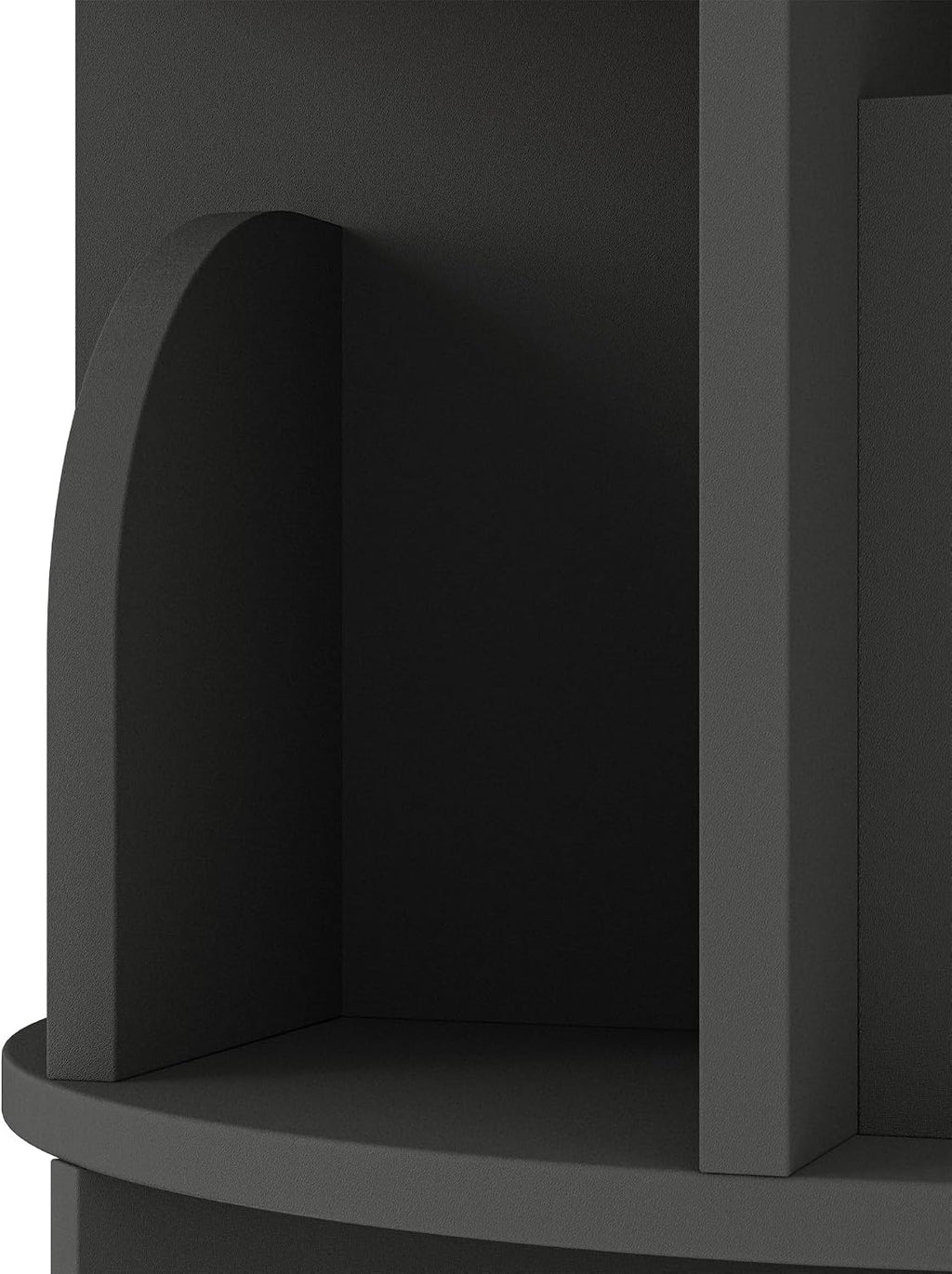 YOWOS Rotating Bookshelf, Small Corner Bookshelf for Small Space, 360 Display Floor Standing Bookcase Storage Rack, Wood Narrow Book Shelf Organizer for Bedroom, Living Room (Black, 2 Tiers)