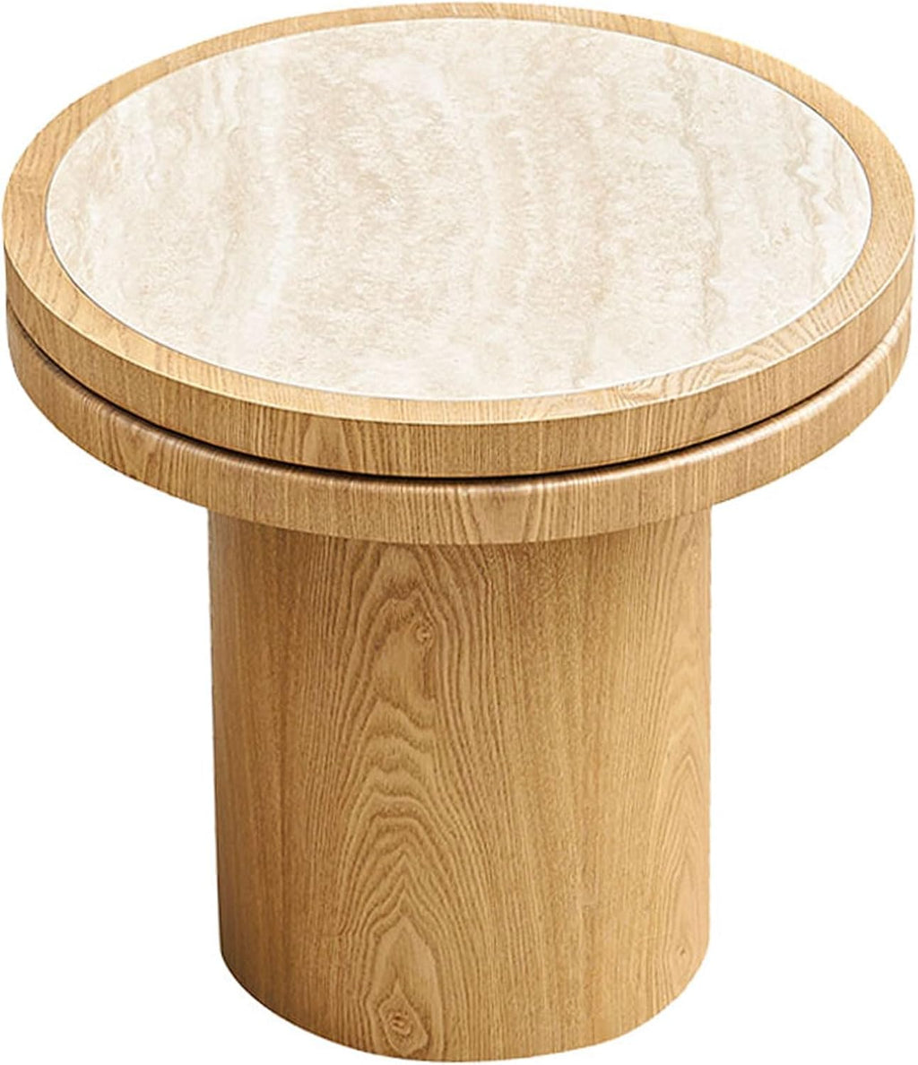JUSTONE Set of 2 Nesting Coffee Tables Farmhouse,Round Coffee Tables Living Room,Small Coffee Table,Sofa Side End Table for Living Room,Home Balcony(Natural-2 Set)