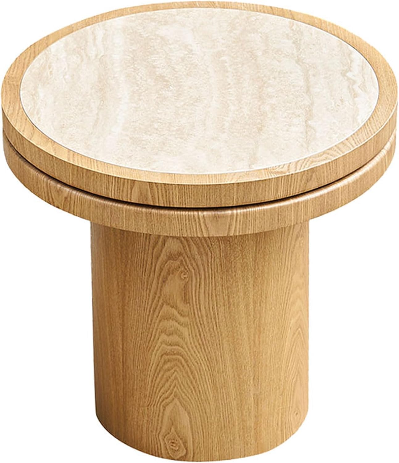 JUSTONE Set of 2 Nesting Coffee Tables Farmhouse,Round Coffee Tables Living Room,Small Coffee Table,Sofa Side End Table for Living Room,Home Balcony(Natural-2 Set)