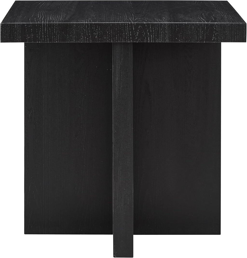 Roundhill Furniture Mchome 3-Piece Coffee Table Set, Coffee Table and Two End Tables, Black Finish