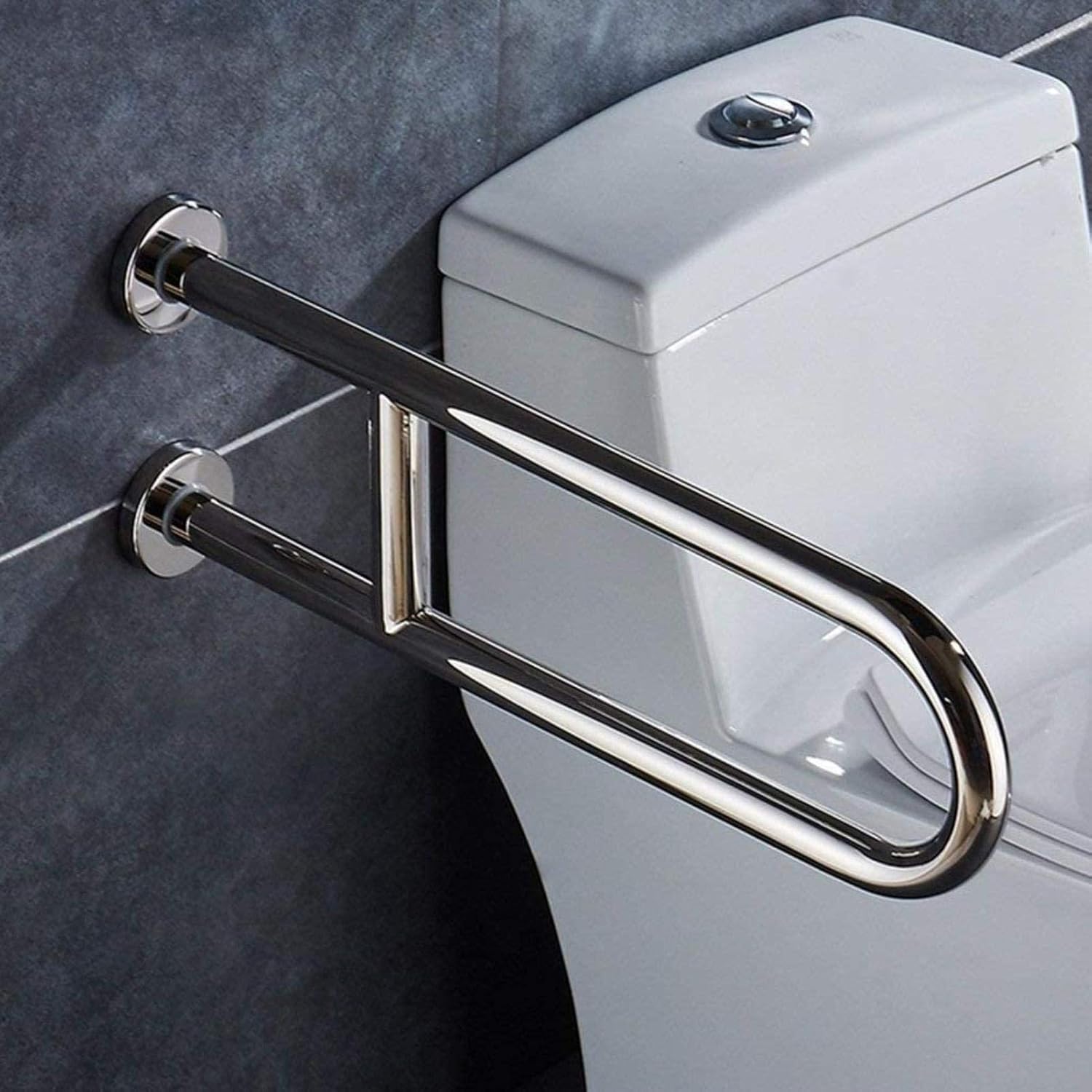 Bath Handle Towel Rail U Type Grab Rails Anti-Slip Polished Chrome Safety Support Rail Grab Bar Disability Aid Hold for Toilet/Shower Bathroom