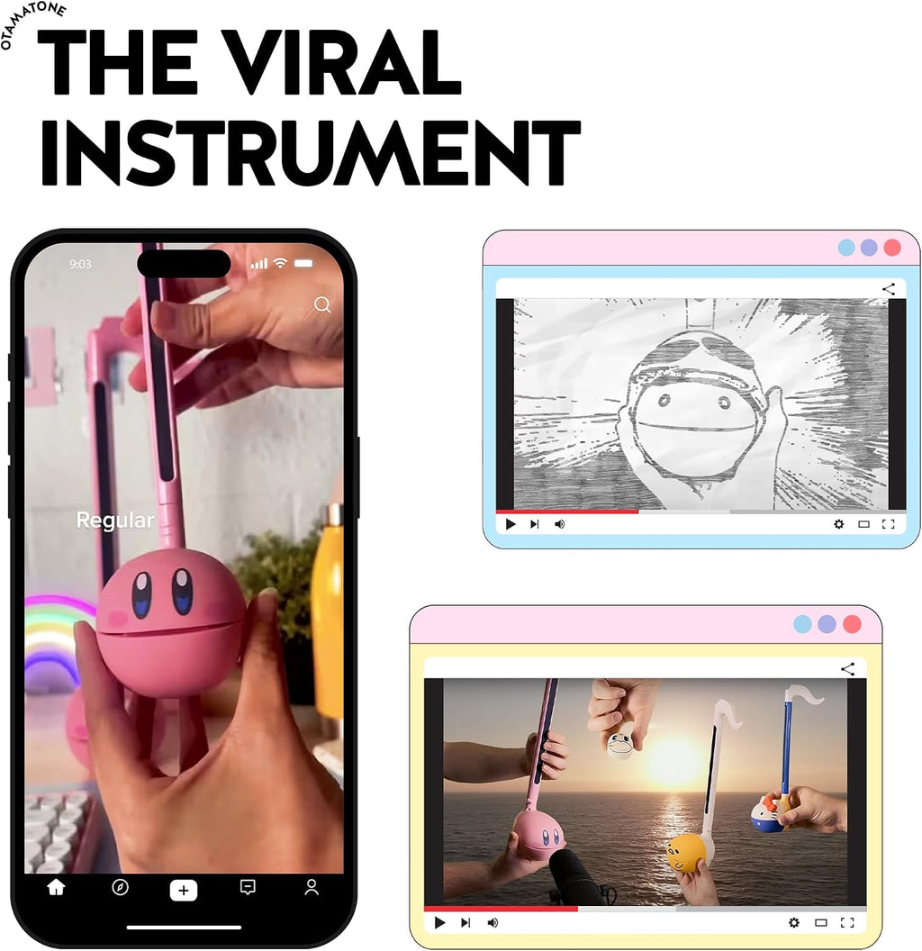 Otamatone Japanese Electronic Musical Instrument Portable Music Synthesizer from Japan by Maywa Denki Studio Award Winning, Educational Fun Gift for Children, Teens & Adults - Black (Set of 3) [Eng]