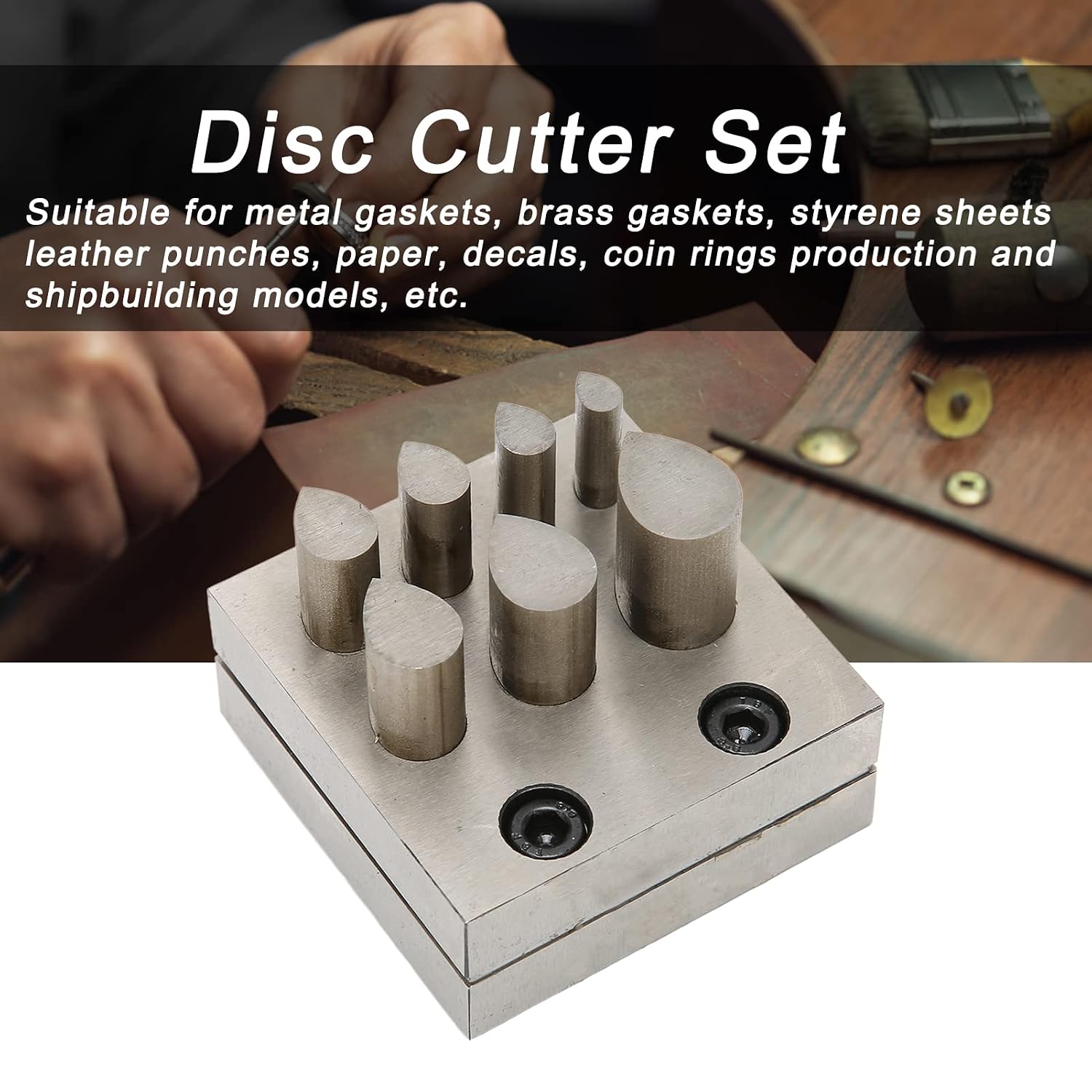 Punch Die Disc Cutter Set, Drop Shaped Jewelry Making Forming Tools, Jewelry Making Metal Forming Die Cutting Tools Hole Punch,Different Sizes 45 Steel Metal Punch Tool for Cutting