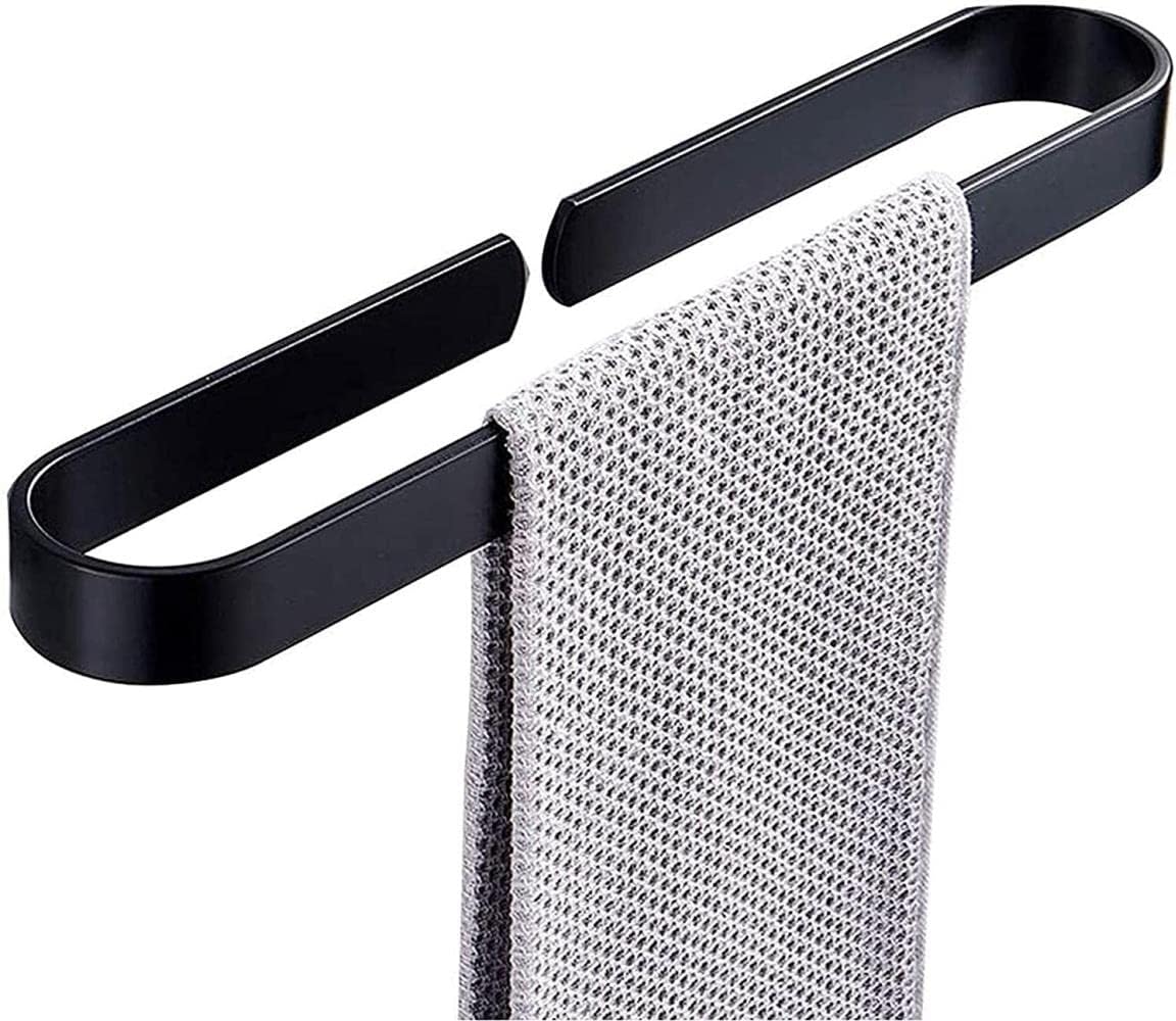 Wall-Mounted Black, self-Adhesive Bathroom Towel bar, Cabinet Aluminum Towel Rack (Size : 60cm)