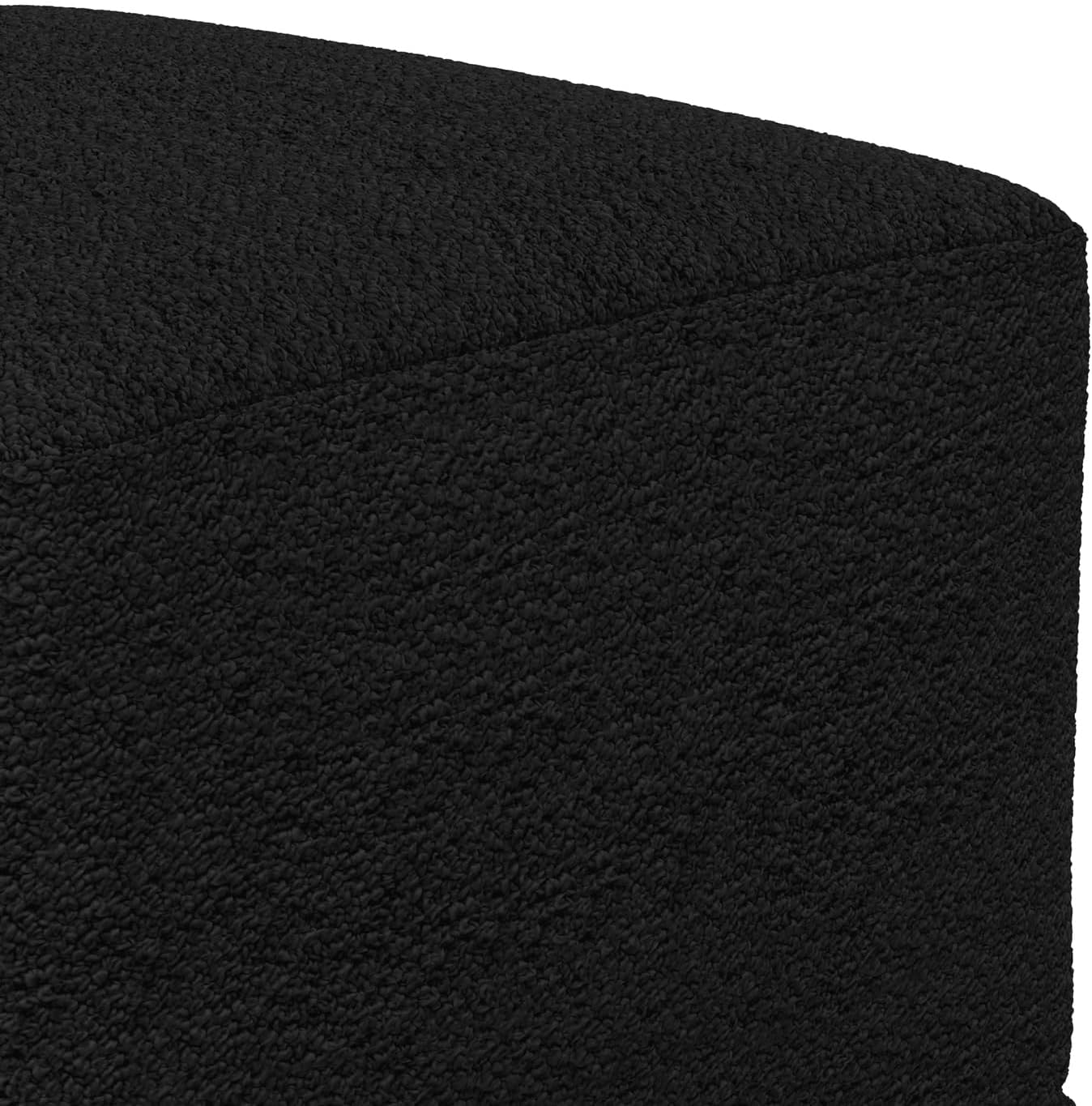 SIMPLIHOME Chantal Square Pouf - 18 inch Wide Upholstered Boucle Fabric Ottoman in Black, Contemporary Footstool, Coffee Table or Extra Seating for Living Room or Bedroom, Assembled