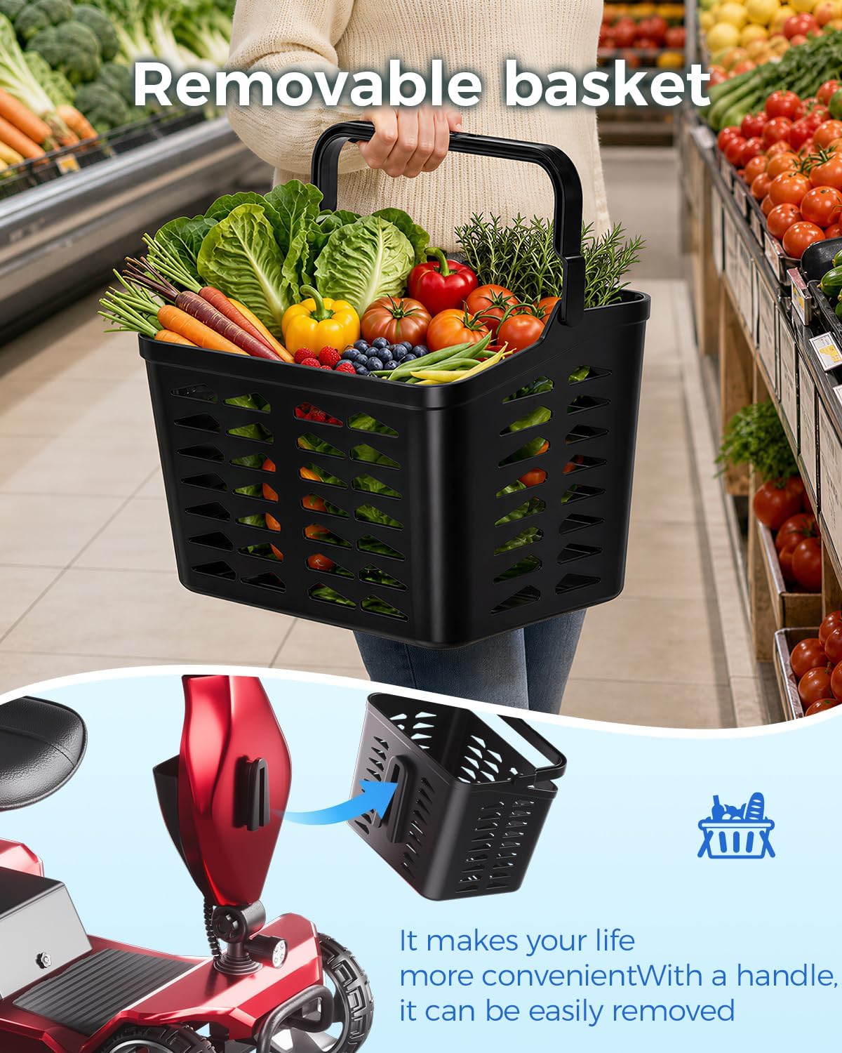 Foldable Mobility Scooters for Seniors, FSA&HSA Eligible, 330LBS Capacity 4 Wheel Lightweight Mobility Scooters for Adults, Powered Electric Mobility Scooters, Folding Travel Motorized Scooters-Red