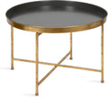 Kate and Laurel Celia Modern Coffee Table; 28 x 28 x 19; Gray and Gold; Glamorous Folding Metal Table for Storage and Display