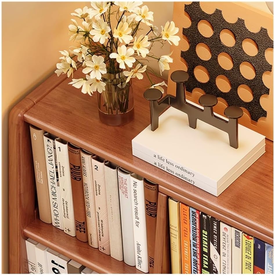 Solid Wood Bookshelf - Retractable Corner Shelf for Living Room & Bedroom Small Trapezoidal Bookcase for Students Stylish Grey Storage Solution