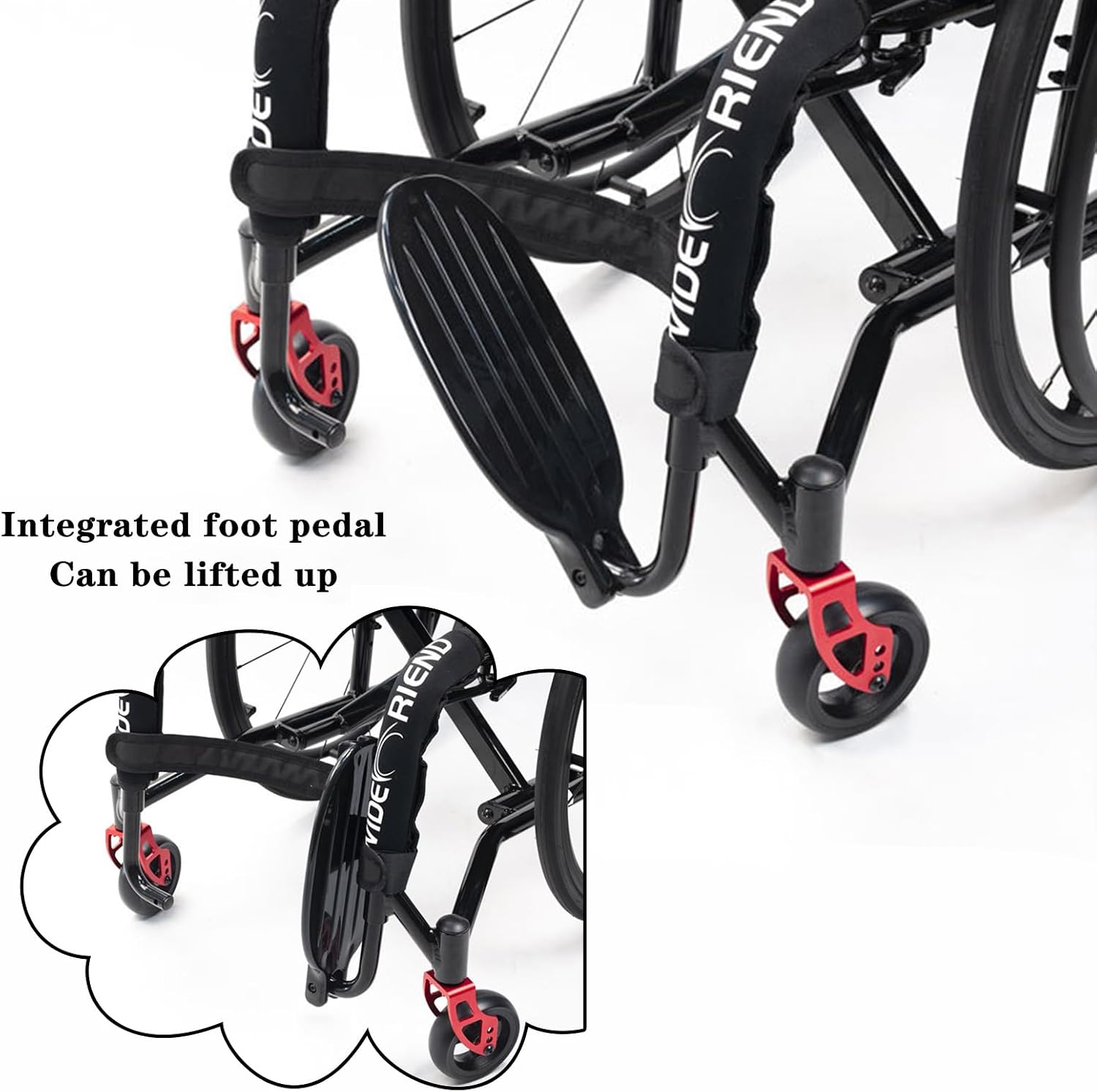 Folding Transport Wheelchair,Foldable Portable Manual Chair,Light Weight Sport Wheelchair,Aluminum Alloy Wheelchair,Self-propelled Manual Wheelchairs,Mobility Aids For Adult(Seat width 40cm,A-Black)(A