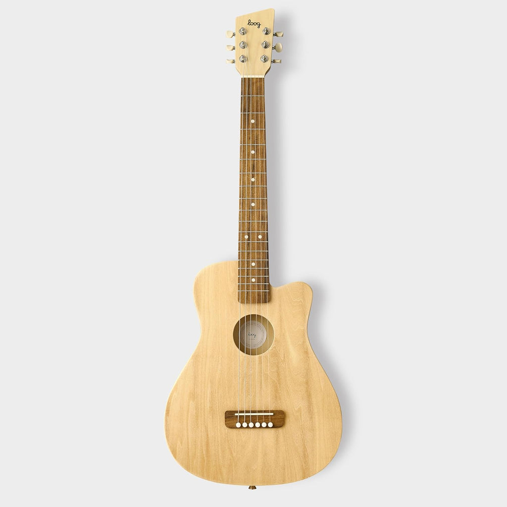 Loog Pro 6 Acoustic kids real guitar for Beginners Compact size Ages 9+ Learning app and Lessons included