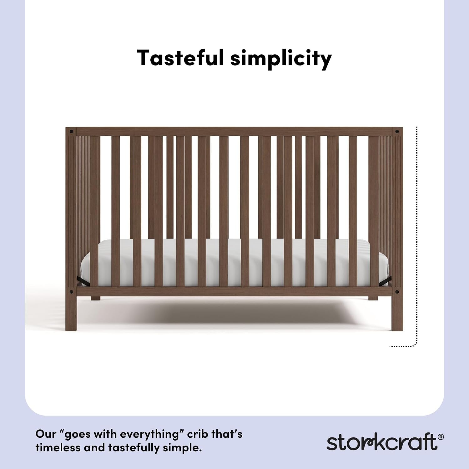 Storkcraft Morningside 5-in-1 Convertible Crib – GREENGUARD Gold Certified, Fits Standard Crib Mattress, Converts to Toddler Bed, Daybed and Full Bed, 4 Adjustable Mattress Heights (Hazelnut)