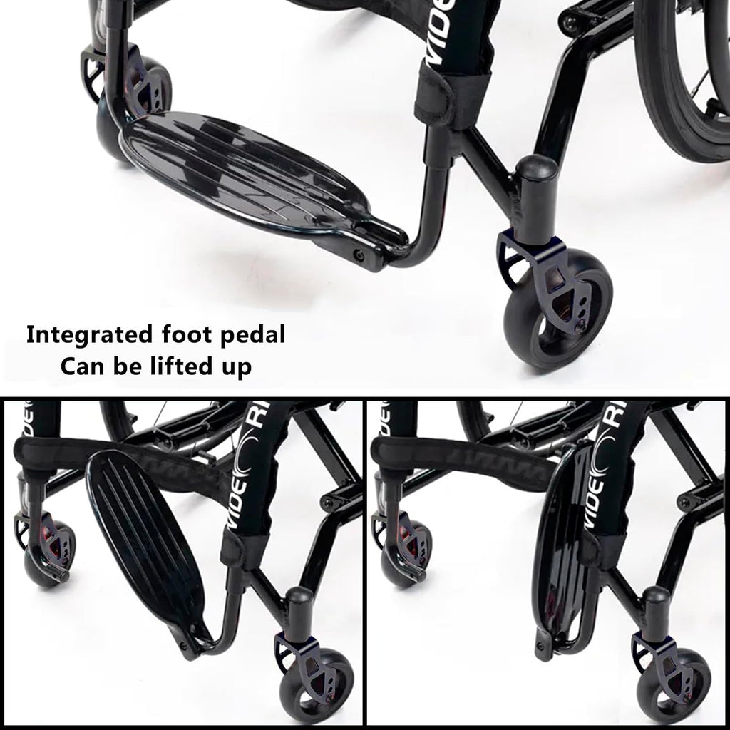 Lightweight Wheelchair,Durable Aluminum Alloy Wheelchair,Sports And Leisure Wheelchairs For Adults,Portable Folding Wheelchair,Self Propelled Wheelchair,220-Ib Weight Capacity(B-black,Seat width 36cm)