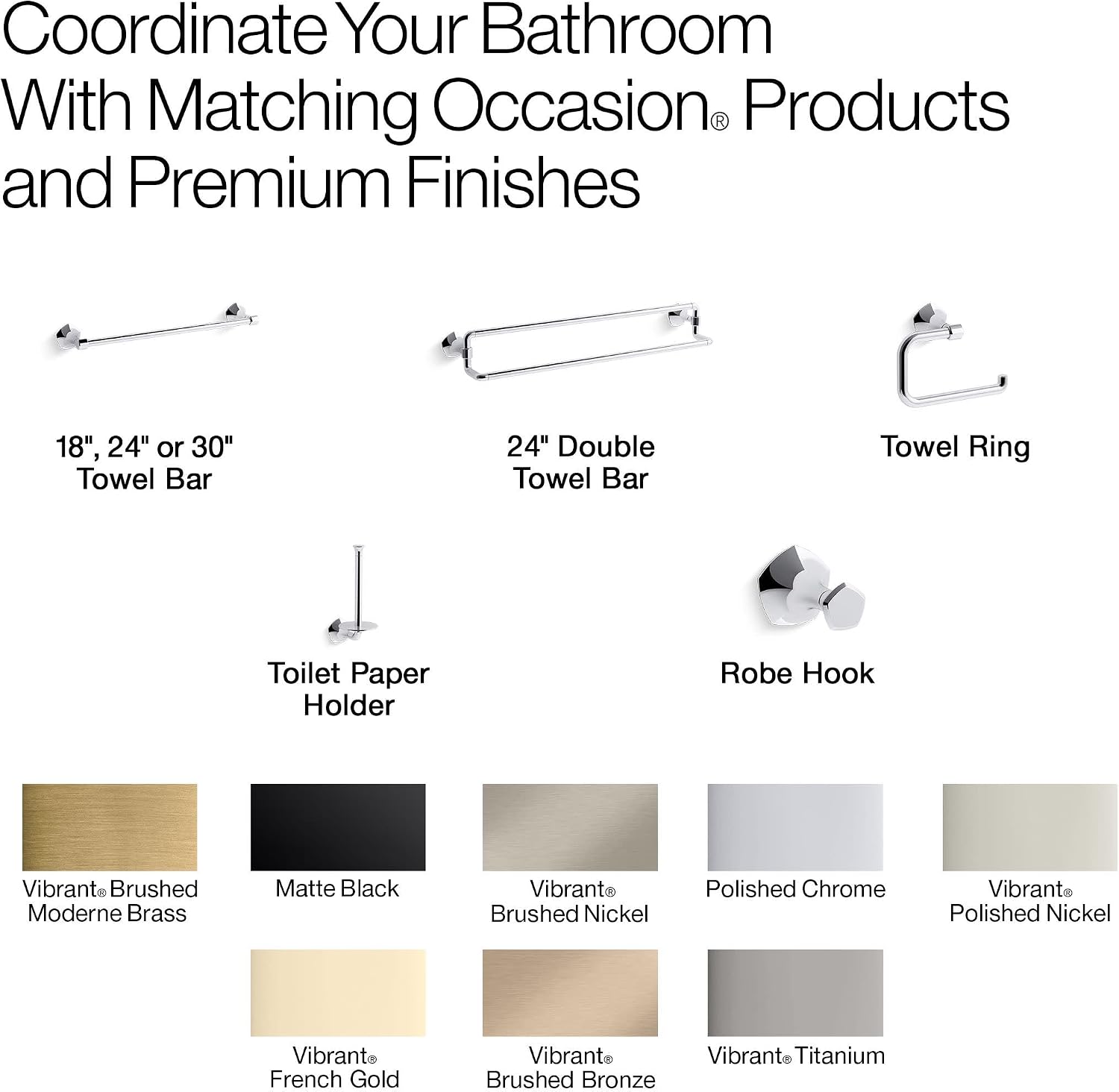 Kohler 27062-BV Occasion® 24' Double Towel bar, Vibrant Brushed Bronze