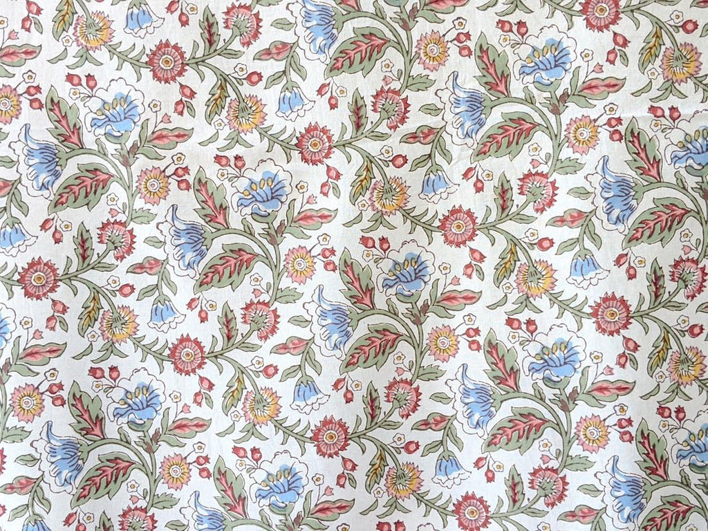 Saffron Marigold Round Hand Block Printed Tablecloth - Enchanted Ivory Luxurious 100% Cotton, Washable, for Home Decor, Kitchen, Coffee Or Dining Table 70 Inch