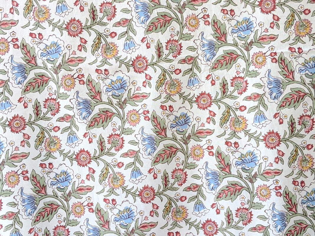 Saffron Marigold Round Hand Block Printed Tablecloth - Enchanted Ivory Luxurious 100% Cotton, Washable, for Home Decor, Kitchen, Coffee Or Dining Table 70 Inch