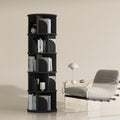 YOWOS Rotating Bookshelf, Small Corner Bookshelf for Small Space, 360 Display Floor Standing Bookcase Storage Rack, Wood Narrow Book Shelf Organizer for Bedroom, Living Room (Black, 5 Tiers)