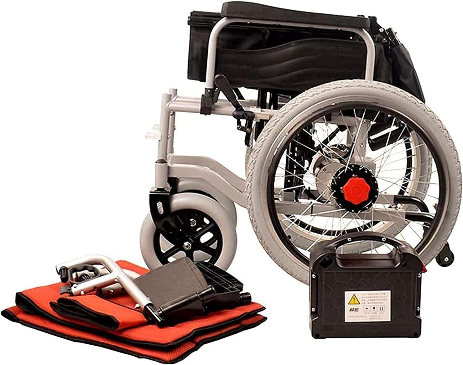 Electric Wheelchair and Flashlight Dual-Purpose Lightweight Folding Four-Wheel Smart Scooter Wheelchair for The Elderly with Disabilities