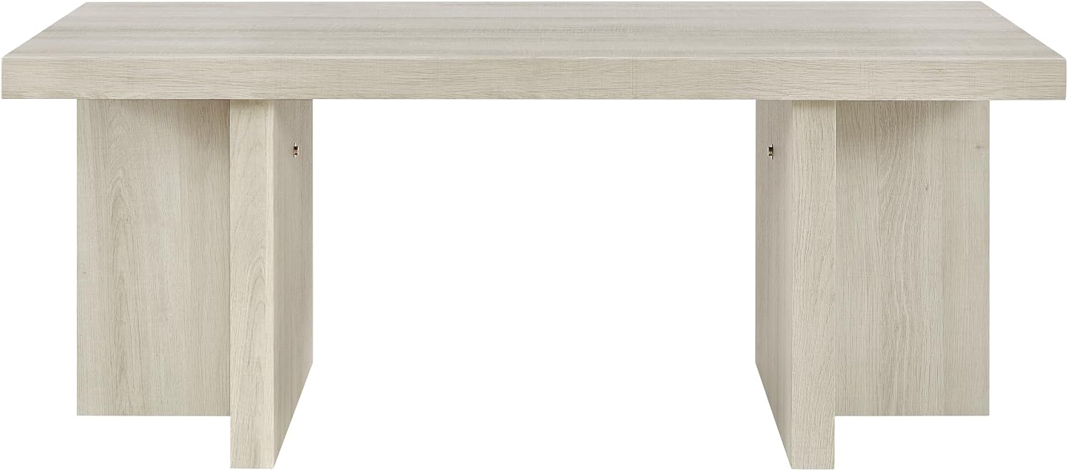 Roundhill Furniture Mchome 3-Piece Coffee Table Set, Coffee Table and Two End Tables, White Finish