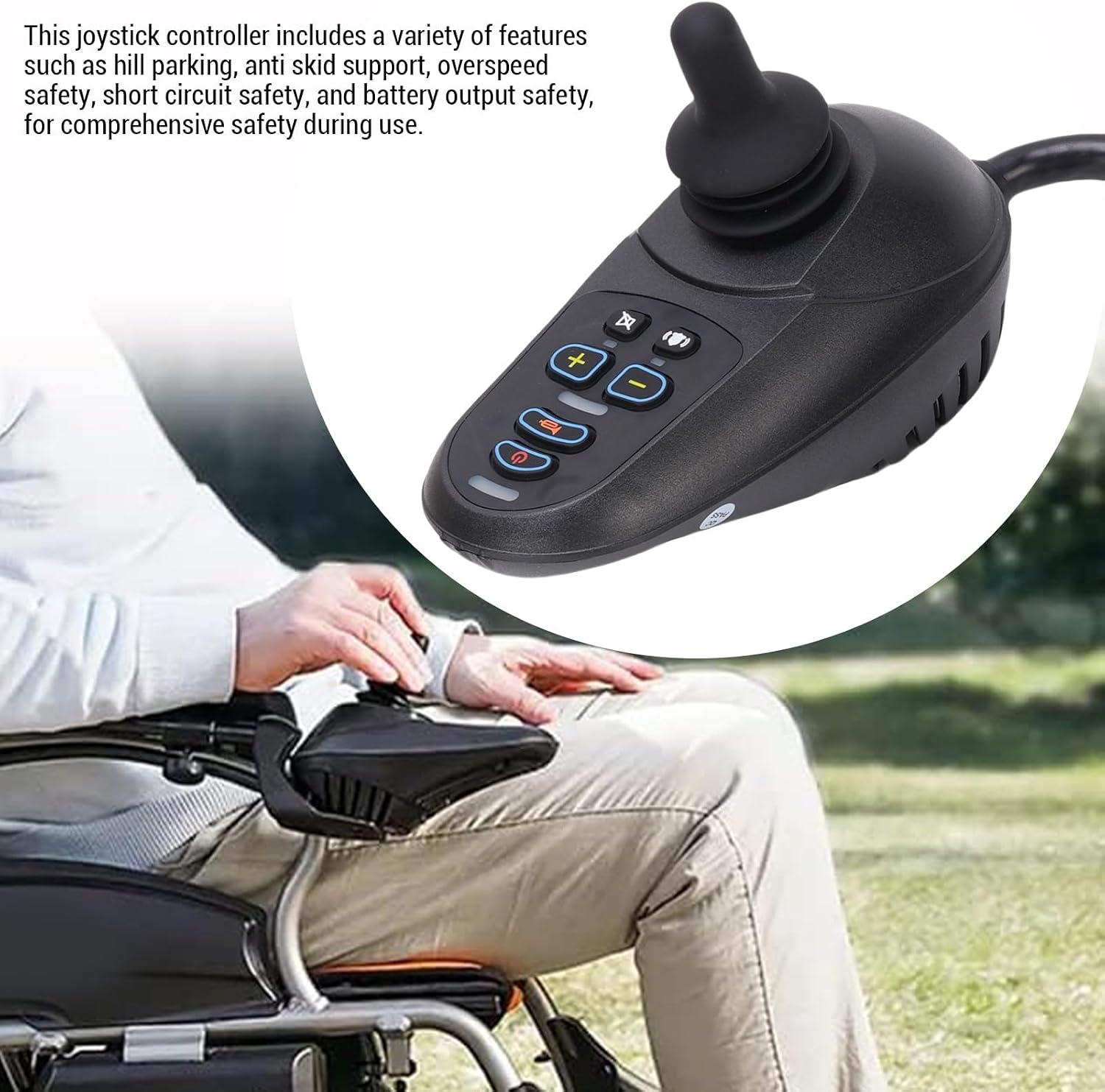 FTVOGUE Electric Chair Controller 50A Universal Joystick with Magnetic Brake Connector and Remote Control for Wheelchairs and Mobility Scooters