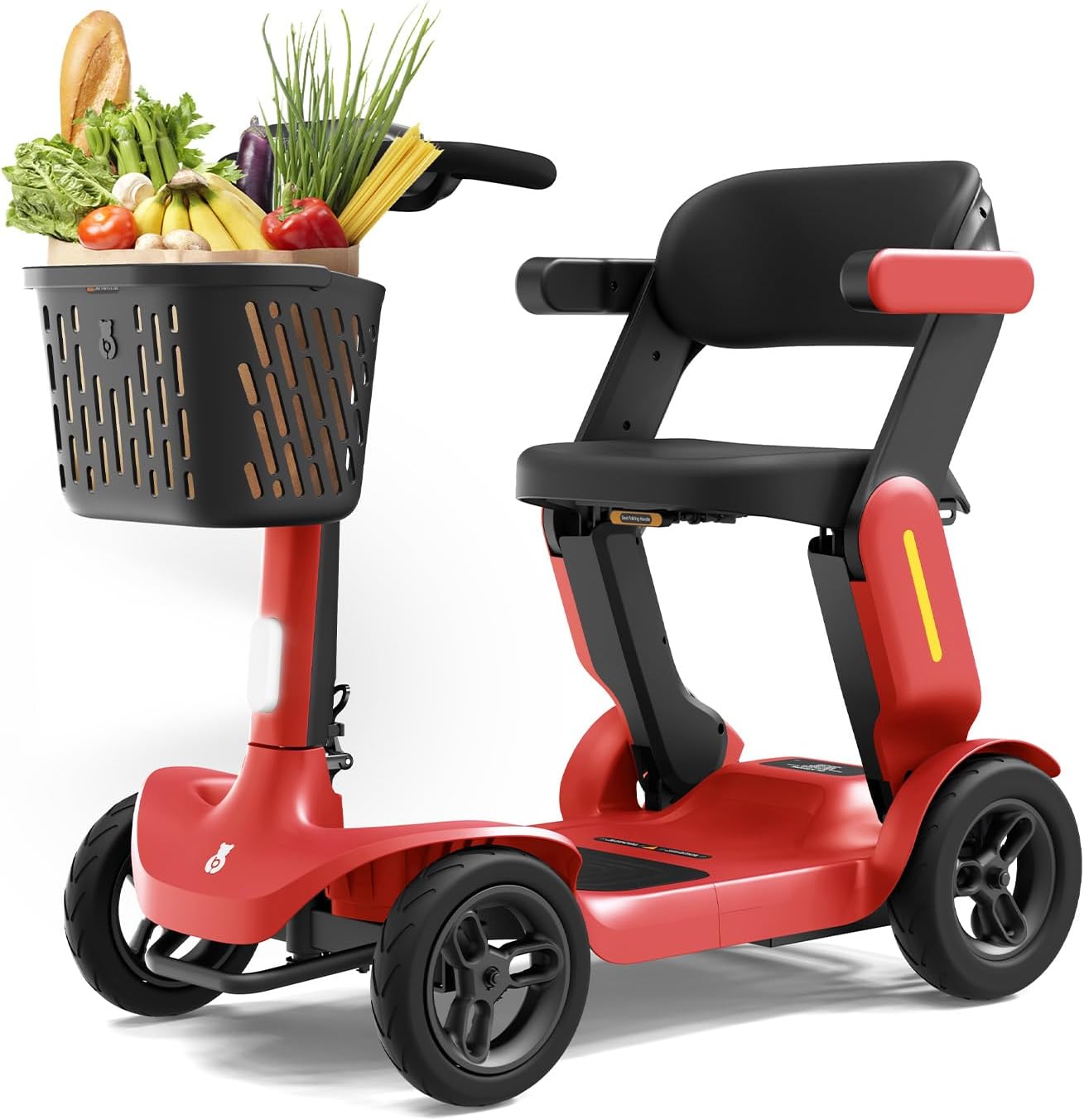 Glashow S3 Mobility Scooter for Seniors - 25 Miles on 1 Charge, 6 MPH Max, 265lbs Loading, Foldable Lightweight Mobility Scooters for Adults All Terrain Travel