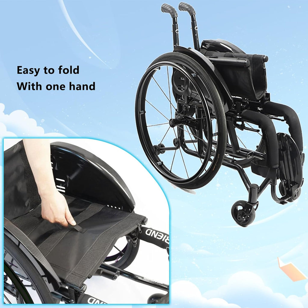 Wheelchair,Folding Transport Wheelchair,Solid Tire Sport Wheelchair,Light Weight Wheelchair,Aluminum Alloy Wheelchair,Self-propelled Manual Wheelchairs,Mobility Aids for Adult(Seat Width 36cm)